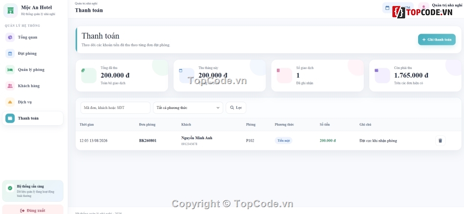 Website quản lý,quản lý nhà nghỉ,Website quản lý nhà nghỉ